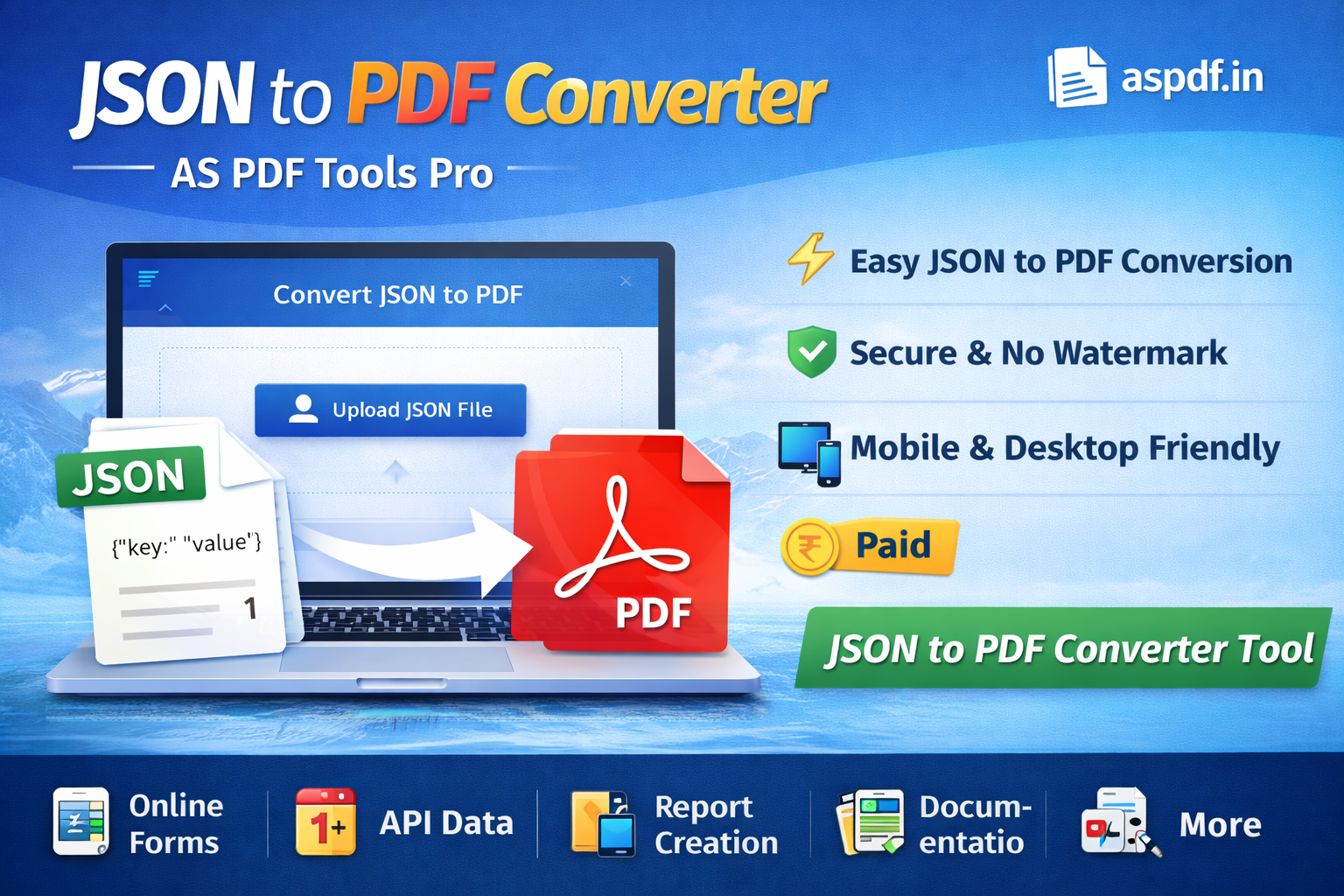 JSON to PDF Online Tool – Fast & Secure